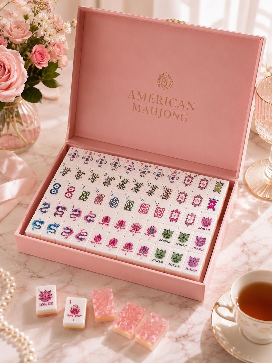 The Pink Diamon Mahjong Tiles