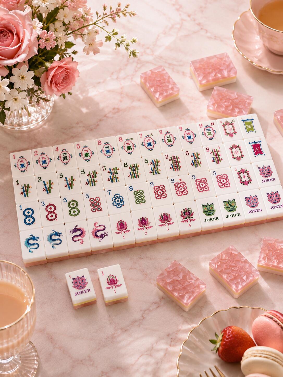The Pink Diamon Mahjong Tiles