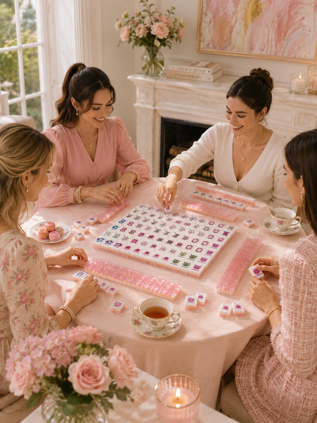 The Pink Diamon Mahjong Tiles