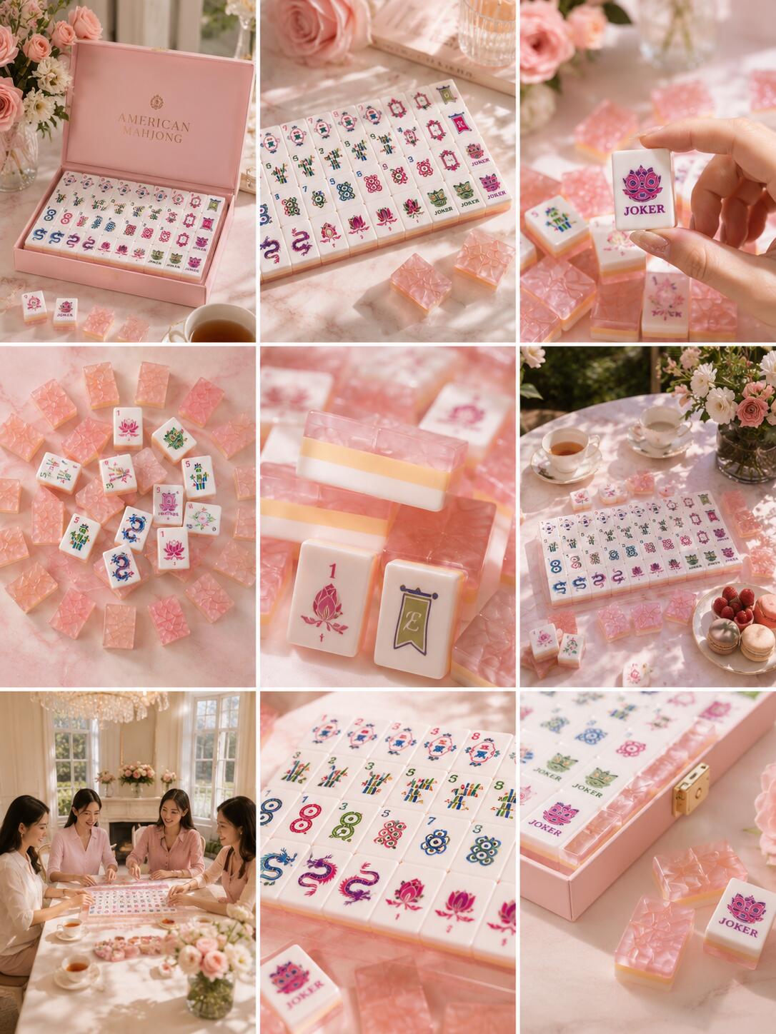 The Pink Diamon Mahjong Tiles