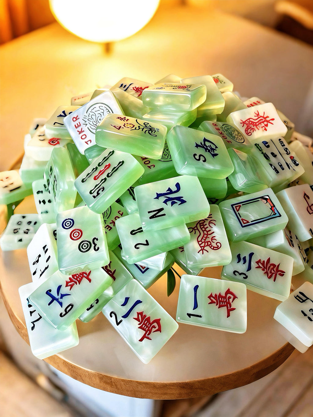 The Serene Jade Mahjong Tiles