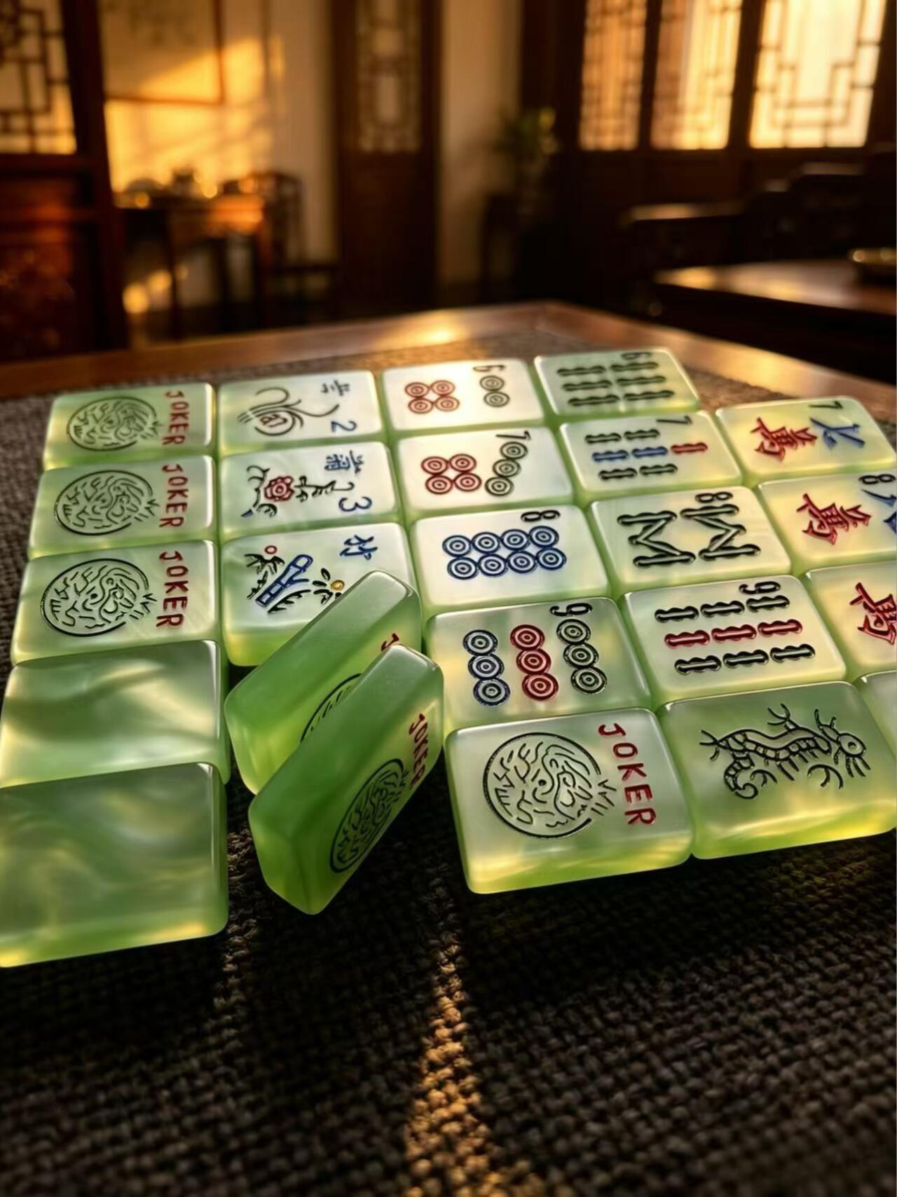 The Serene Jade Mahjong Tiles