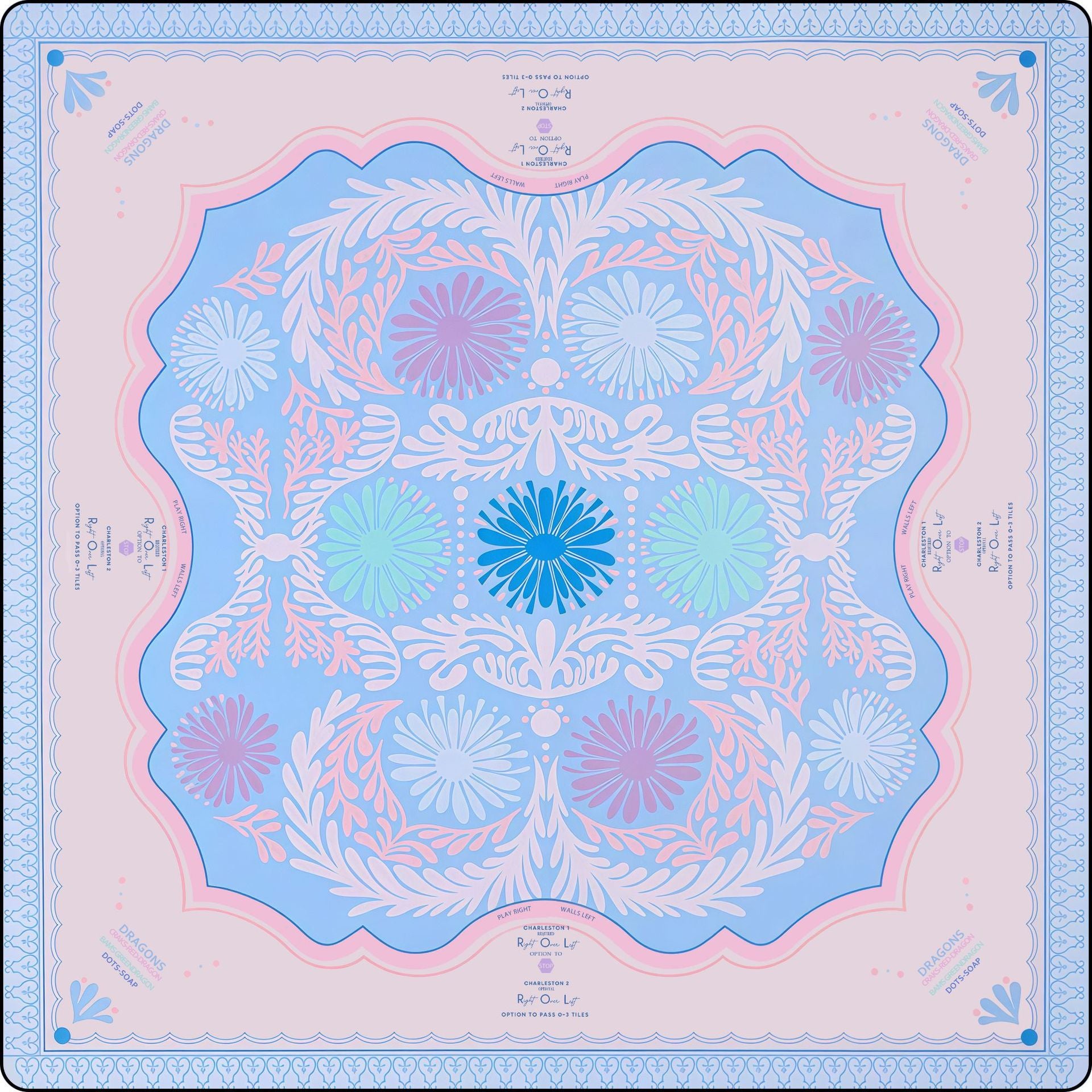 The Blue Porcelain Mahjong Mat