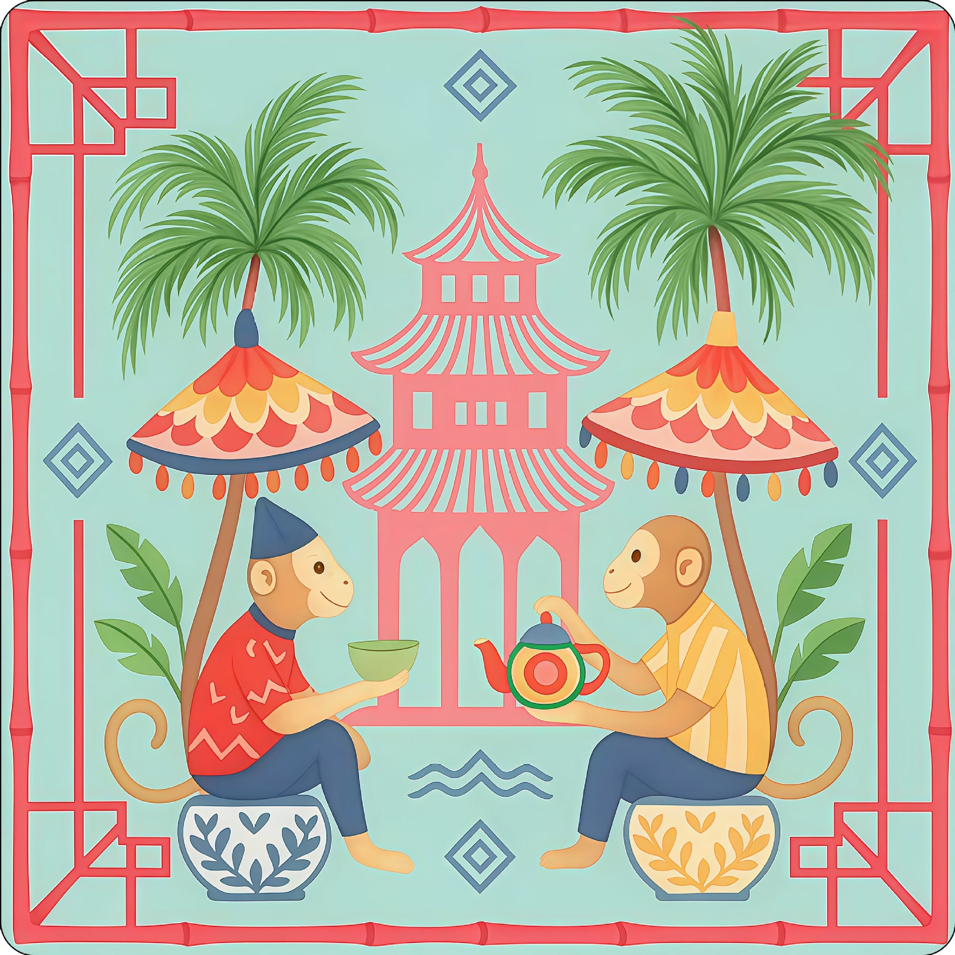 The Jungle Monkey Mahjong Mat