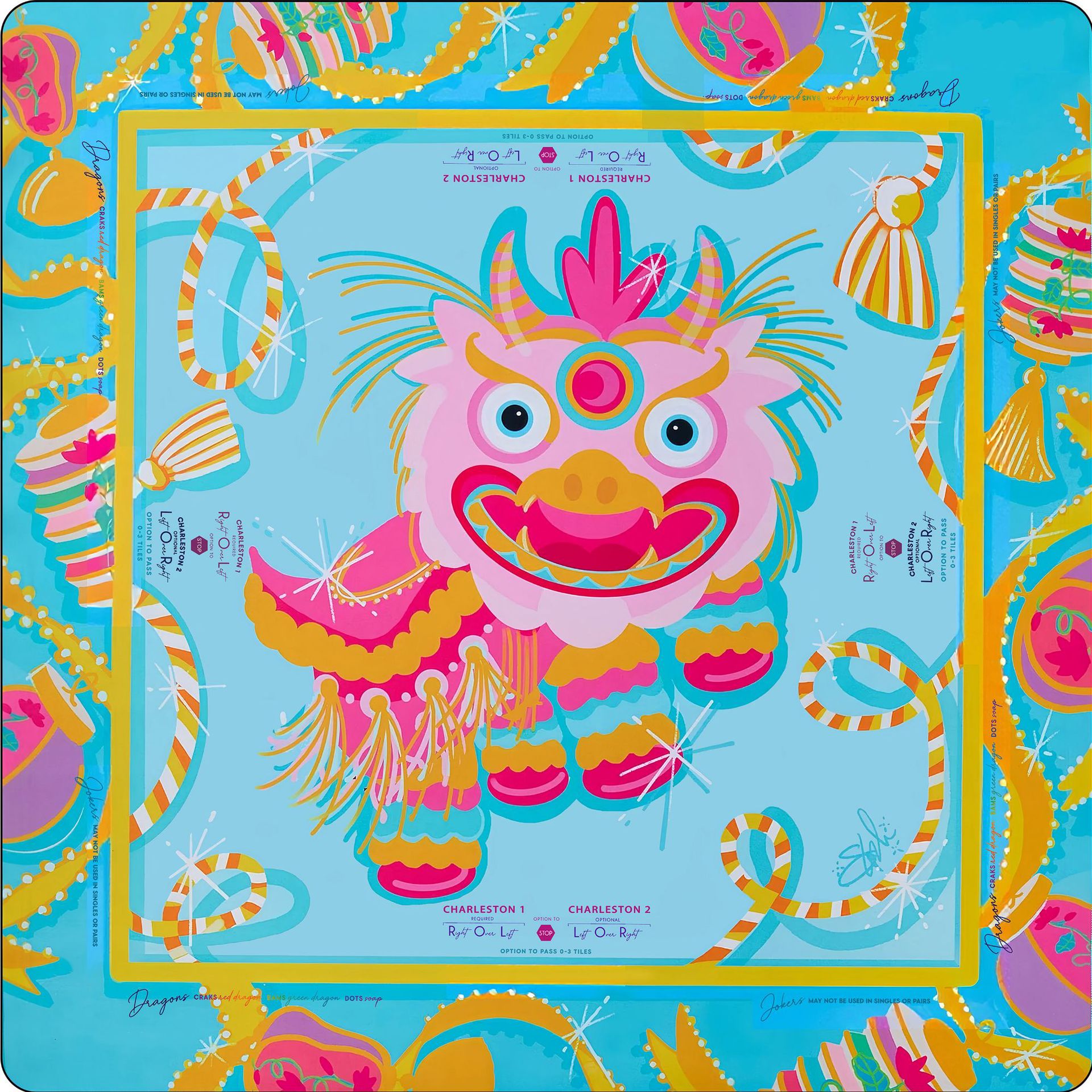 The Pink Lion Mahjong Mat