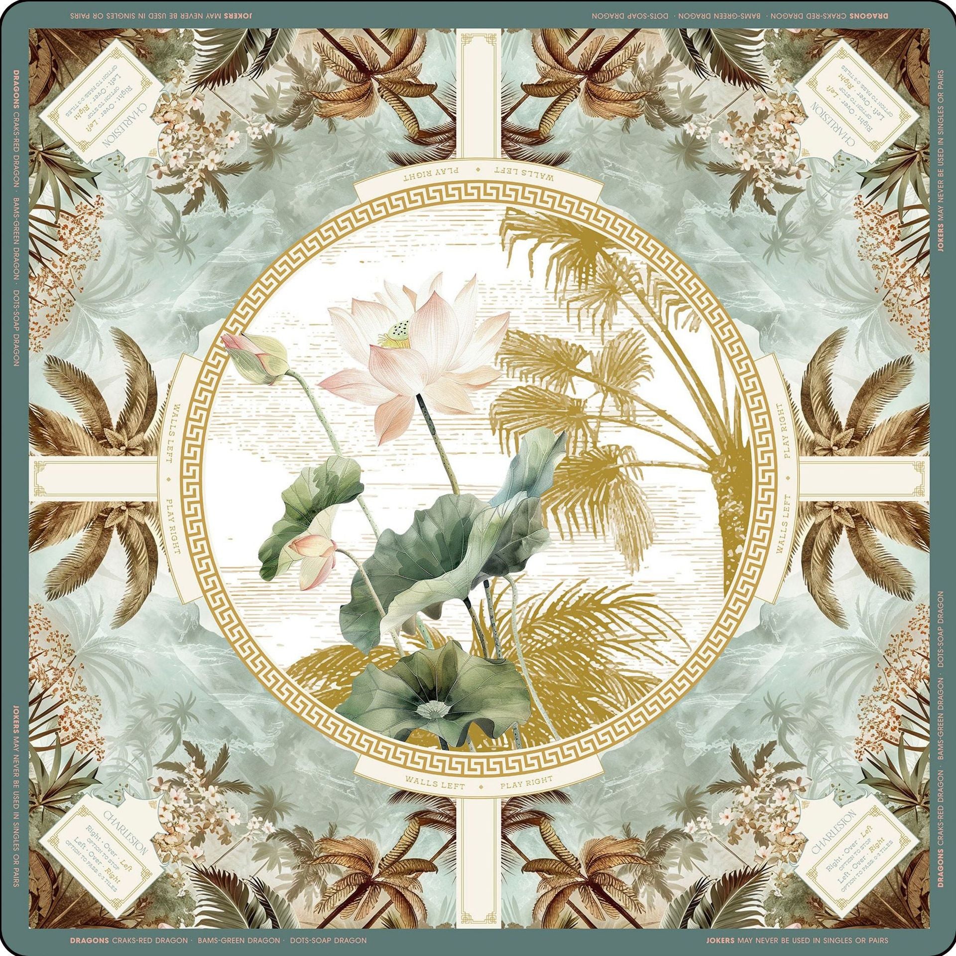 The Lotus Palm Mahjong Mat